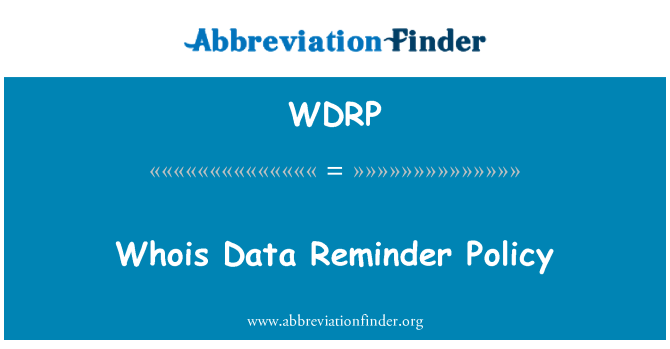 WDRP: WHOIS Data tfakkira politika