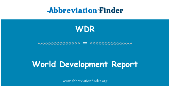 WDR: World Development Report