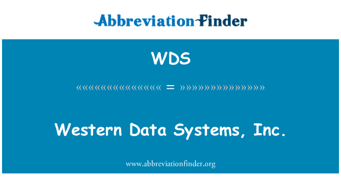 WDS: Western Data Systems, Inc.