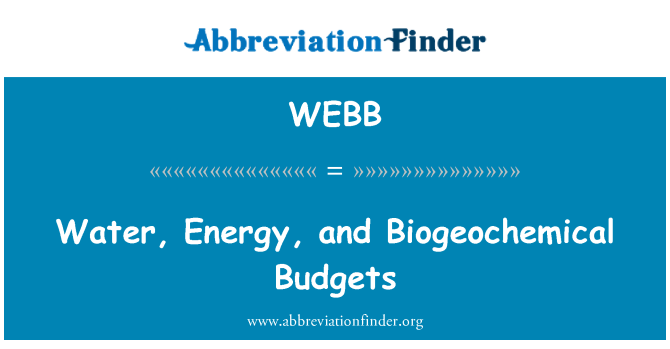 WEBB: Dlo, enèji ak bidjè Biogéochimiques