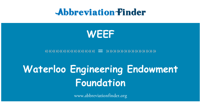 WEEF: Waterloo