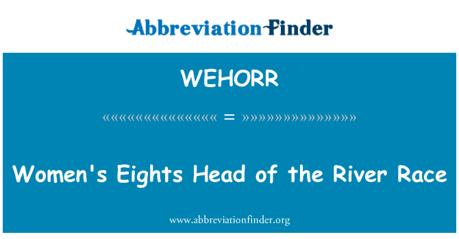 WEHORR: الثمانيات المرأة رئيس سباق النهر