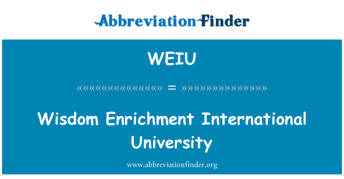 WEIU: Σοφία εμπλουτισμού Διεθνές Πανεπιστήμιο