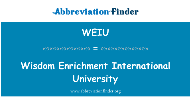 WEIU: Abbli arrikkiment internazzjonali Università