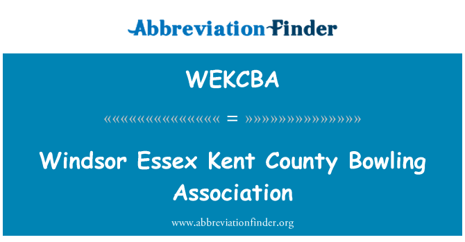 WEKCBA: Windsor Essex Kent County Bowling Association