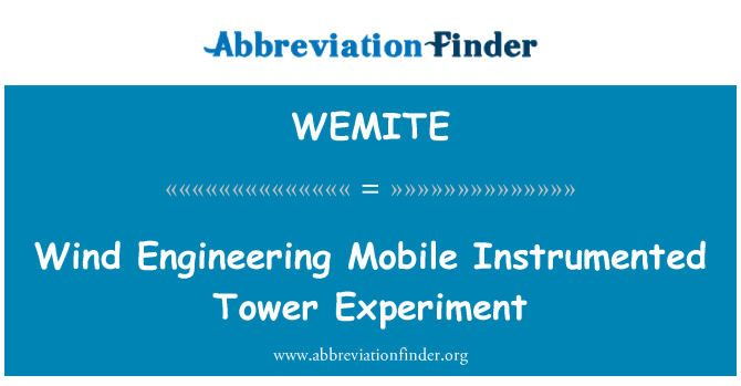 WEMITE: Enginyeria Experiment mòbil instrumentat Torre eòlica