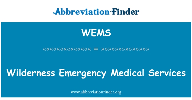 WEMS: Wilderness Emergency Medical Services