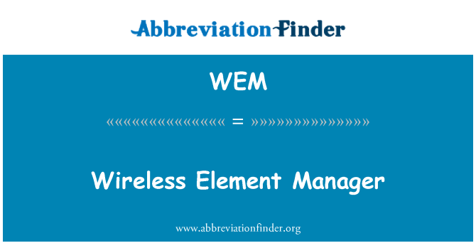 WEM: Wireless Element Manager