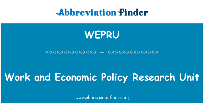 WEPRU: Unità di ricerca di politica economica e di lavoro