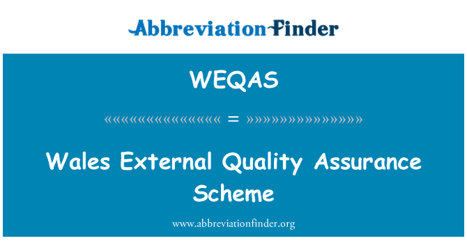 WEQAS: Systemy zapewniania jakości zewnętrznej Walii