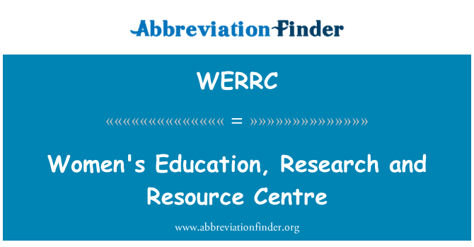 WERRC: Ženske izobraževanje, raziskave in informacijski center