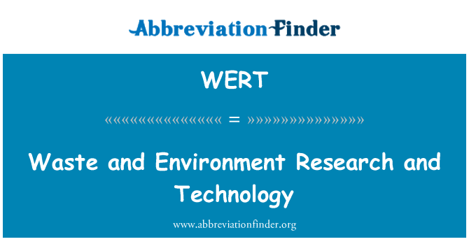 WERT: زباله و محیط پژوهش و فناوری