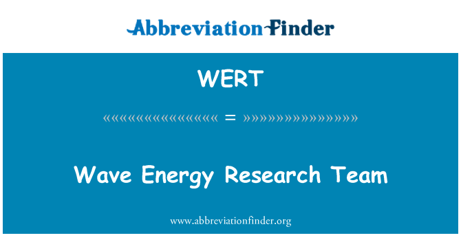 WERT: Wave Energy Research Team