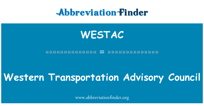 WESTAC: Conselho Consultivo de transporte ocidental