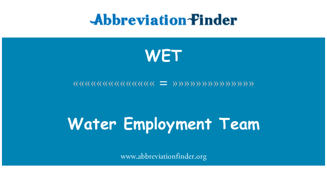 WET: Water werkgelegenheid Team