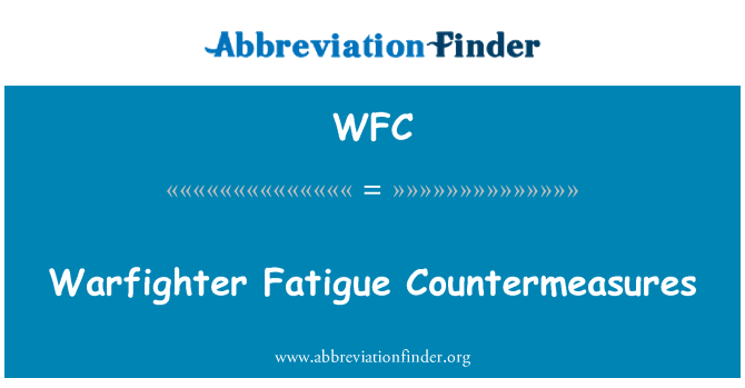 WFC: אמצעי נגד עייפות Warfighter