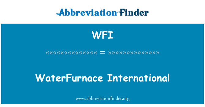 WFI: WaterFurnace tarptautinės