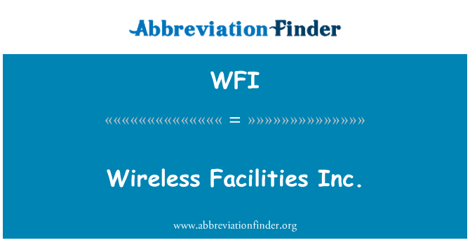 WFI: Wireless servizi Inc.