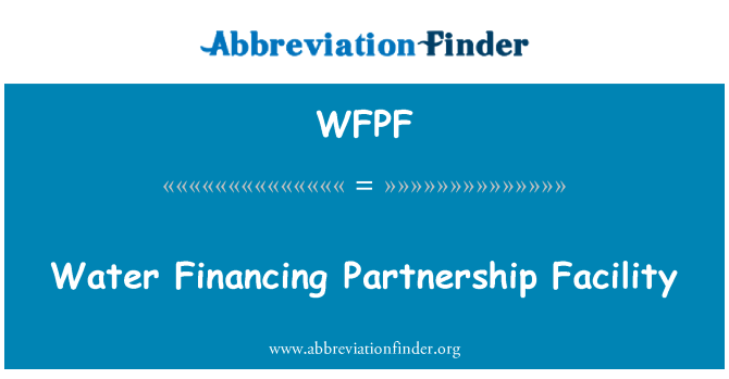 WFPF: Voda financování partnerství