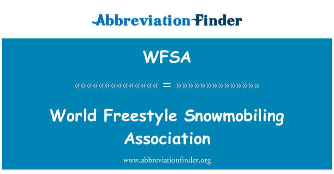 WFSA: World Freestyle Snowmobiling Association