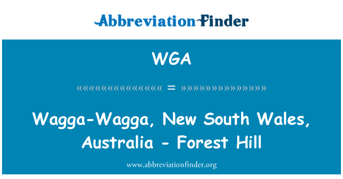 WGA: Wagga Wagga, Nový Jižní Wales, Austrálie - Forest Hill