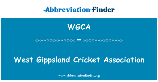 WGCA: Persatuan Kriket Gippsland Barat
