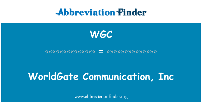 WGC: WorldGate iletişim A.ş.