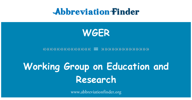 WGER: Kumpulan kerja mengenai pendidikan dan penyelidikan