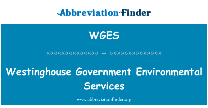 WGES: Sèvis anviwònman Westinghouse gouvènman an
