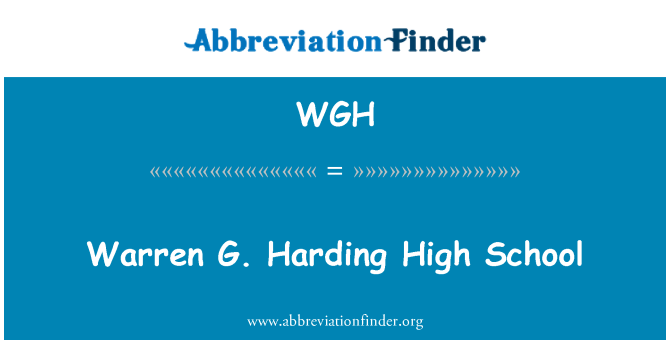 WGH: Warren G. Harding High School