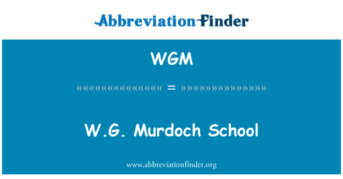 WGM: WG Murdoch šola