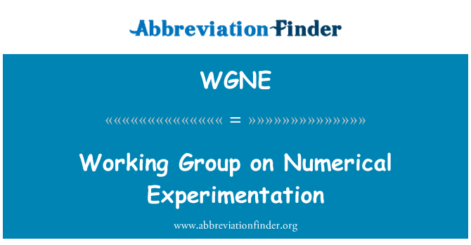 WGNE: Arbejdsgruppe om numeriske eksperimenter