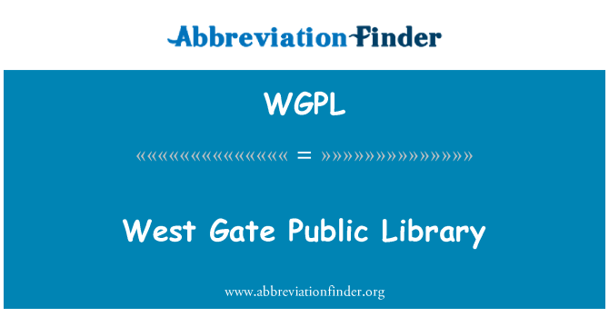 WGPL: West Gate Public Library