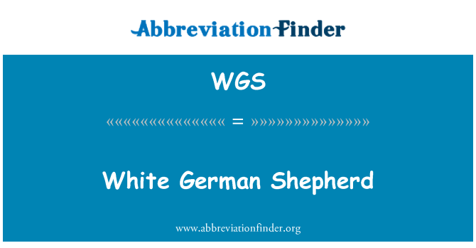 WGS: Белите немски Шепърд
