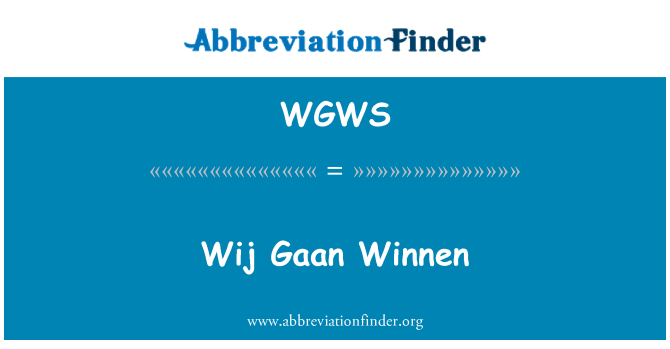 WGWS: Wij Gaan Winnen