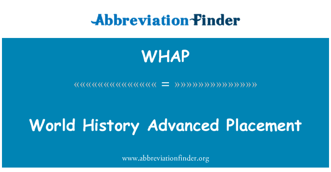 WHAP: World History Advanced Placement
