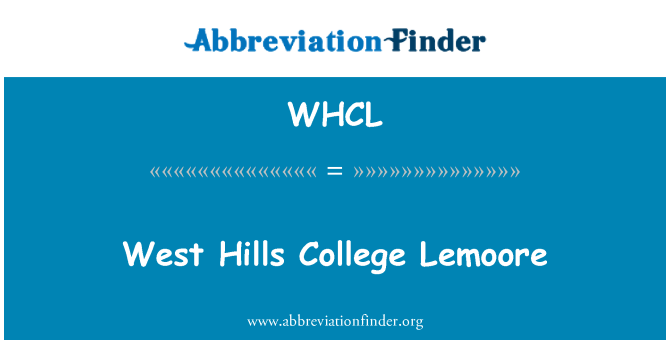 WHCL: Lemoore West Hills College