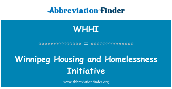 WHHI: Winnipeg bydlení a bezdomovectví iniciativa