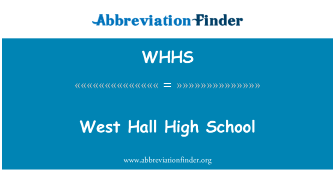 WHHS: West Hall SMA