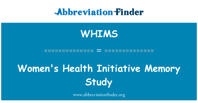 WHIMS: Women's Health Initiative Memory Study