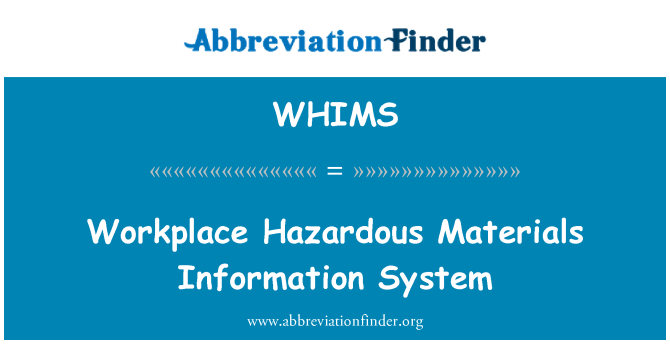 WHIMS: Delovnem mestu nevarnih materialov informacijski sistem