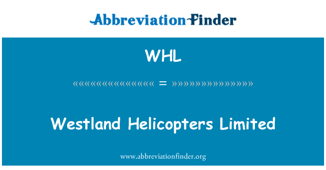 WHL: 웨스트 랜드 헬리콥터 주식회사