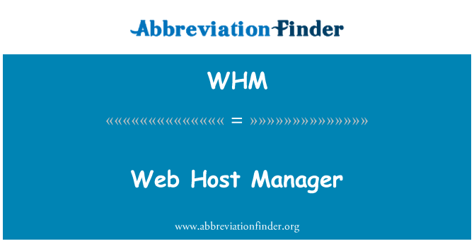 WHM: Web 主機管理器
