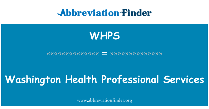 WHPS: Servizzi professjonali Washington tas-saħħa