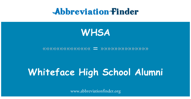 WHSA: בוגרי בית הספר התיכון פרצוף לבן