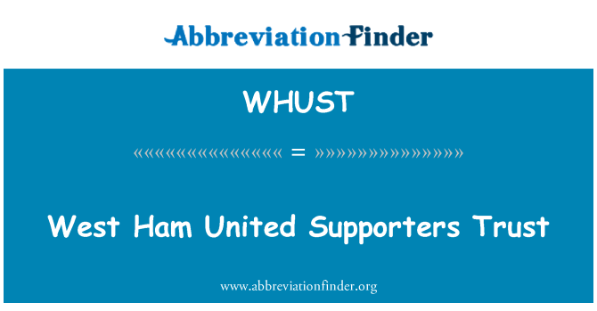 WHUST: West Ham United Supporters vertrouwen