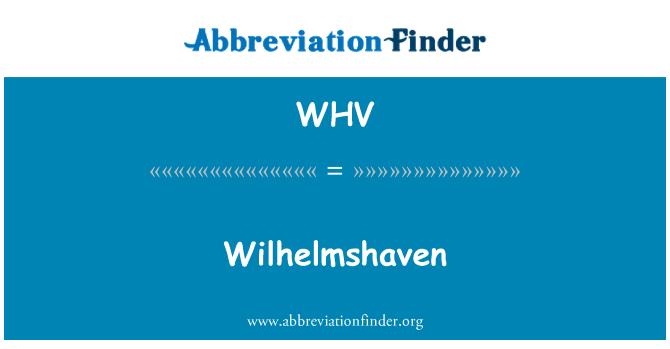 WHV: Wilhelmshaven