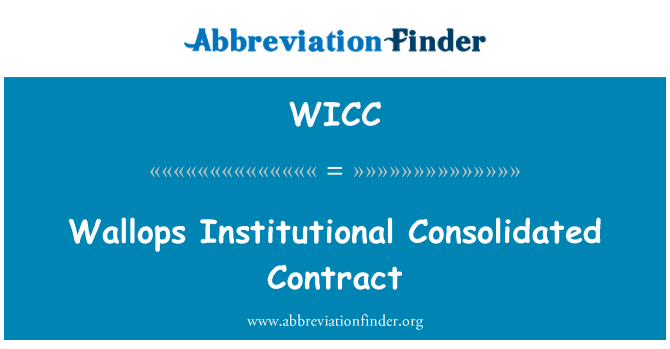 WICC: Wallops institucijų konsoliduotos sutarties