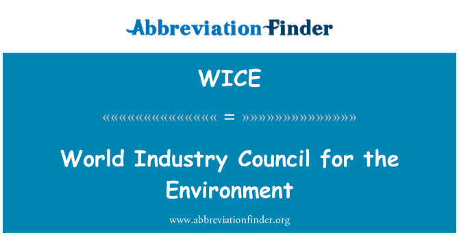 WICE: World Industry Council for the Environment