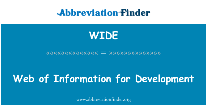 WIDE: Informazioni per sviluppo sito Web